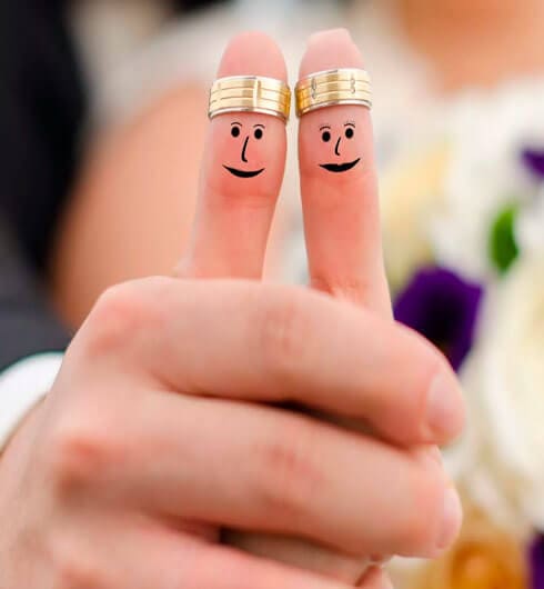 Красивые свадебные большие пальцы нарисованные лица пример  