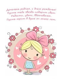 Девочка в розовом банке по середине картинки вокруг летают цветы и сердечки