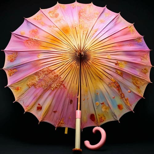 Красивый зонт на тёмном фоне открытый 