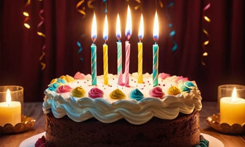 Свечки и торт большой красивый, обложка день рождения дочки