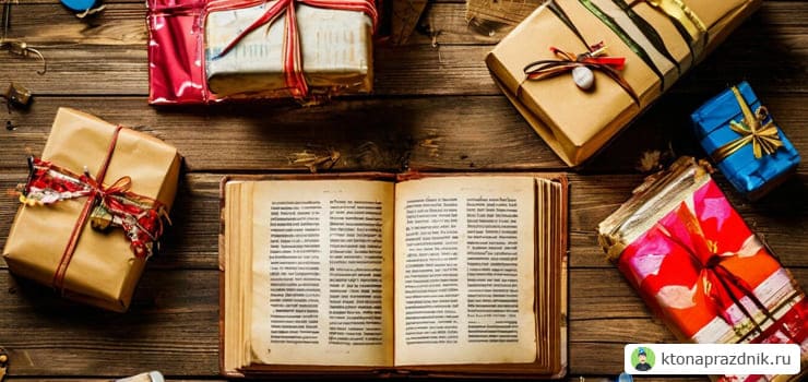 Книга на деревянном столе с поздравлениями дяде
