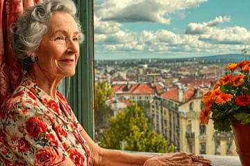 женщина 65 лет на балконе