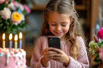 девочка и смартфон надень рождения смс сестры