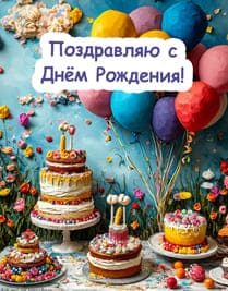 пластилиновый торт, цветы, воздушные шары, сладости