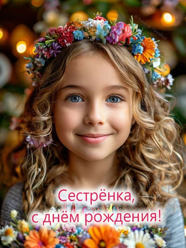 Девочка сестра красивая прическа и венок из цветов на голове