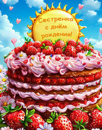 клубничный торт большой