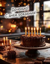 торт шоколадный со свечками