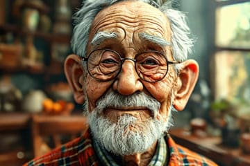 Дедушка в очках 70 лет
