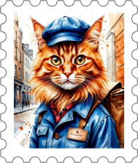 Марка с рыжим котом