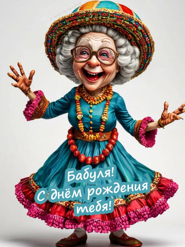 Танцующая бабушка в платье