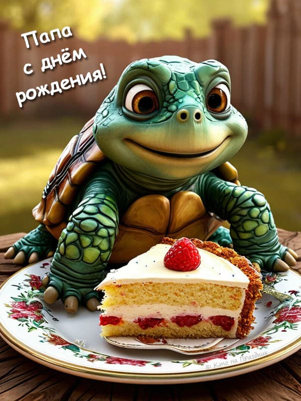 Каменная черепаха фигурка с тортом для папы