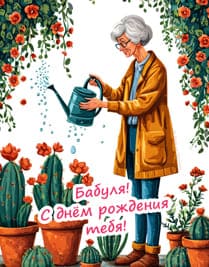 кактус и бабушка