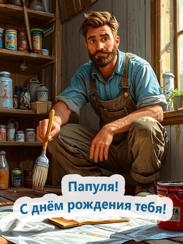 Мужчина делает ремонт красит папа