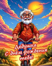 дедушка на велосипеде