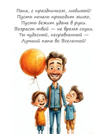 картинка папа с детьми