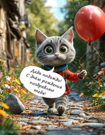 кот с шаром
