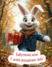 заяц с подарком