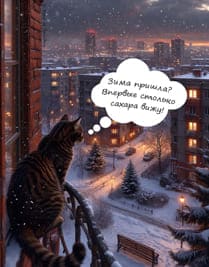 кот на окне