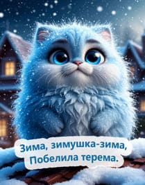 синий зверёк зимой