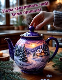 чайник зимой