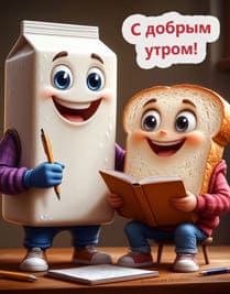 молоко персонаж и хлеб