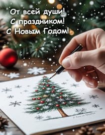 ёлка карандашом