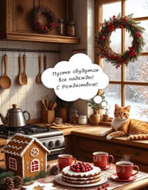 кот на кухне