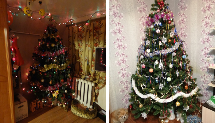 Пример графской ёлки искусственной под потолок 