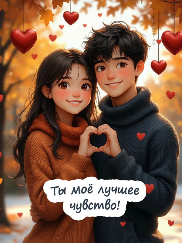 Девушка и парень держат руки образуя символ сердечка