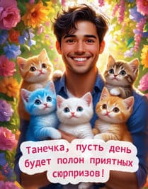 парень с котятами