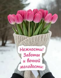 тюльпаны в руках