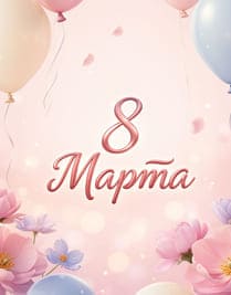 Нежная открытка 8 марта