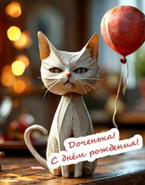 Бумажный котик с воздушным шаром