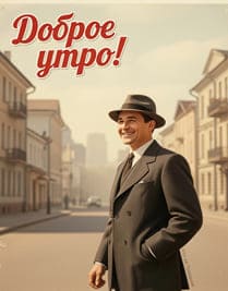 Мужчина в шляпе идет по городу