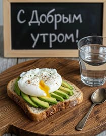 Ранний завтрак яйцо пашот стакан воды