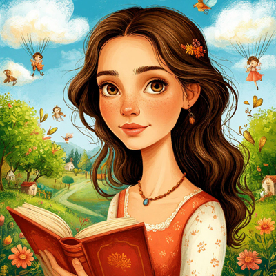 Женщина тётя с книгой на природе иллюстрация