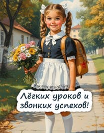 Милая девочка с цветами и школьной форме ссср