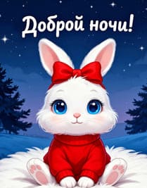 Иллюстрация милый кролик красный бант