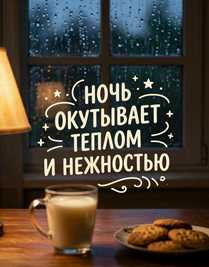 Стакан молока и печенье за окном дождь