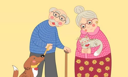 Бабушка и животные обложка нарисованная поздравления дедушки с его днём рождения в стихах