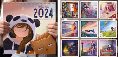 Позитивный календарь на 2024 год аниме стиль 