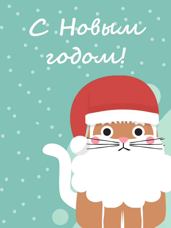  Кот мороз открытка с новым годом
