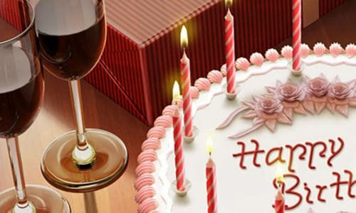 Торт и бокалы с вином на день рождения папы поздравления