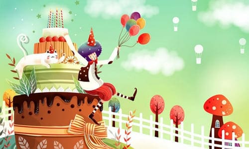 Поздравляем в стихах с днём рождения сестру торт и клоун на нём нарисованный