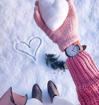  Идеи фото зимней фотосессии сердце и девушка 