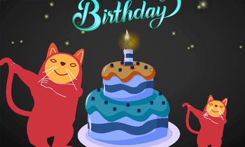 Обложка нарисованная котики и торт на день рождения сестре
